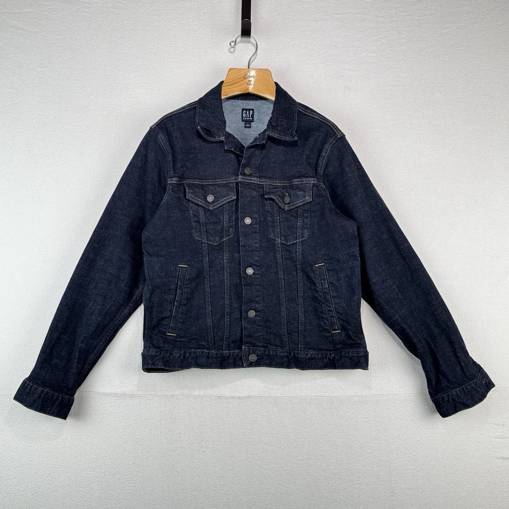 GAP Denim Men's Large Dark Indigo Wash Blue Jean Jacket